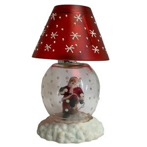 Gorham 1831 Crystal Christmas Winter Follies Santa Globe Tea Light Candle Holder